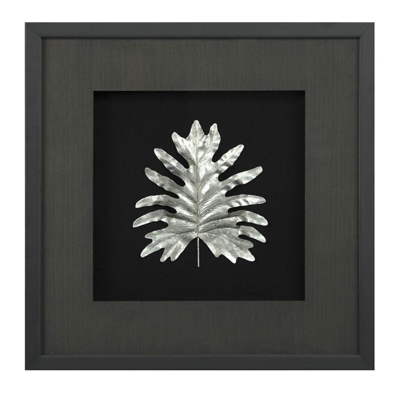 Панно Cassian Oak Leaf Черный Серебряный Панно Cassian Oak Leaf Черный Серебряный в Орле | Loft Concept