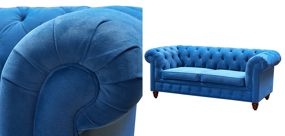 Диван Mini Kensington double blue velor Диван Mini Kensington double blue velor - Loft-Concept в Орле
