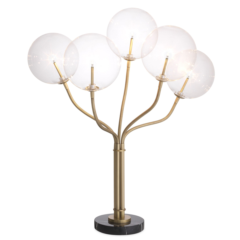 Настольная лампа Eichholtz Table Lamp Elon Латунь Античная полированная Прозрачный Черный Мрамор Nero Настольная лампа Eichholtz Table Lamp Elon Латунь Античная полированная Прозрачный Черный Мрамор Nero в Орле | Loft Concept