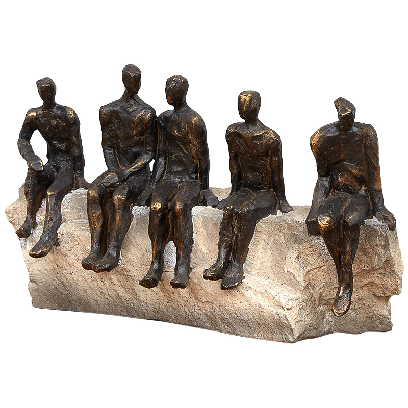Статуэтка Sitting on the Rock Темная бронза Бежево-серый Статуэтка Sitting on the Rock Темная бронза Бежево-серый в Орле | Loft Concept