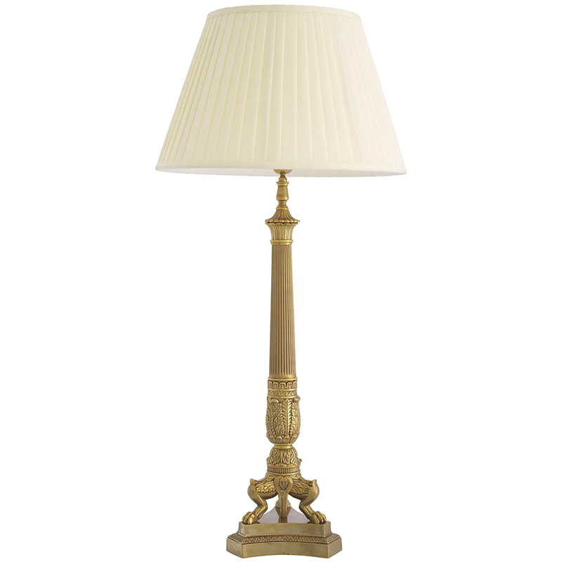 Настольная лампа Eichholtz Table Lamp Marchand Brass Латунь Винтажная латунь Кремовый Настольная лампа Eichholtz Table Lamp Marchand Brass Латунь Винтажная латунь Кремовый в Орле | Loft Concept