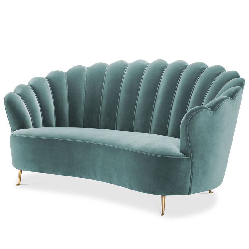 Диван Eichholtz Sofa Messina Turquoise Бирюзовый Латунь в Орле | Loft Concept 