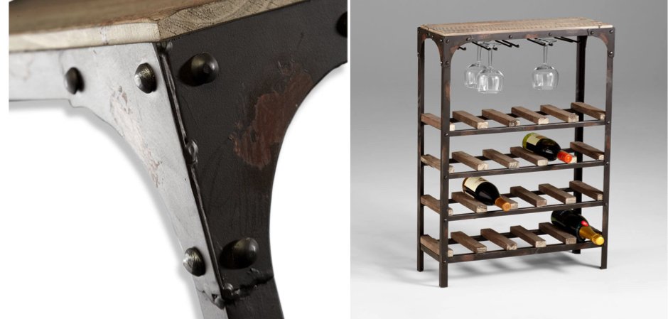 Стеллаж Industrial Metal Rust Console Wine Rack Стеллаж Industrial Metal Rust Console Wine Rack - Loft-Concept в Орле