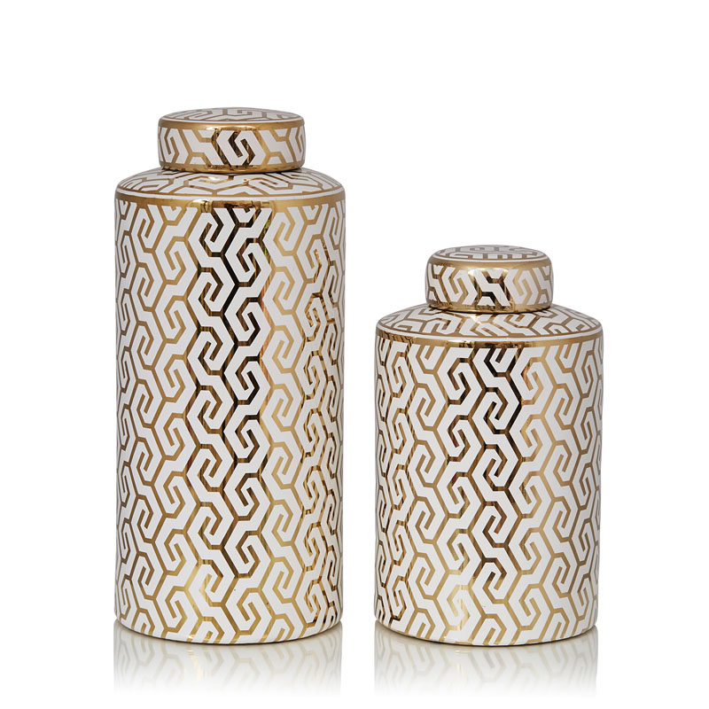 Ваза Vase Geometry white and gold Белый Золотой в Орле | Loft Concept 
