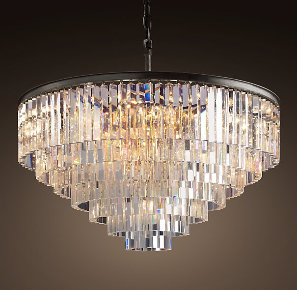 Люстра RH 1920s Odeon Clear Glass Fringe Chandelier - 80, 110 Черный Люстра RH 1920s Odeon Clear Glass Fringe Chandelier - 80, 110 Черный в Орле | Loft Concept