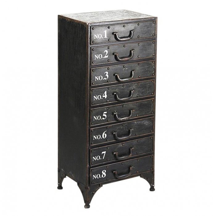 Комод металлический в стиле Лофт Industrial Loft Rustic Iron 8 Drawer Dresser Черный Комод металлический в стиле Лофт Industrial Loft Rustic Iron 8 Drawer Dresser Черный в Орле | Loft Concept