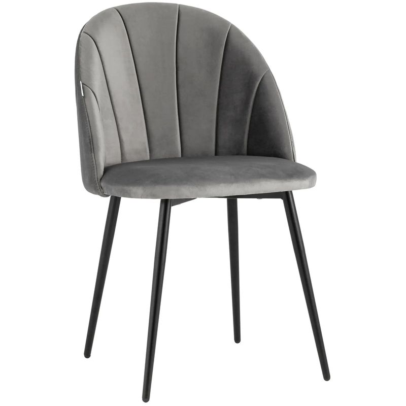Стул Balsari S Chair Серый Велюр Серый Черный Стул Balsari S Chair Серый Велюр Серый Черный в Орле | Loft Concept