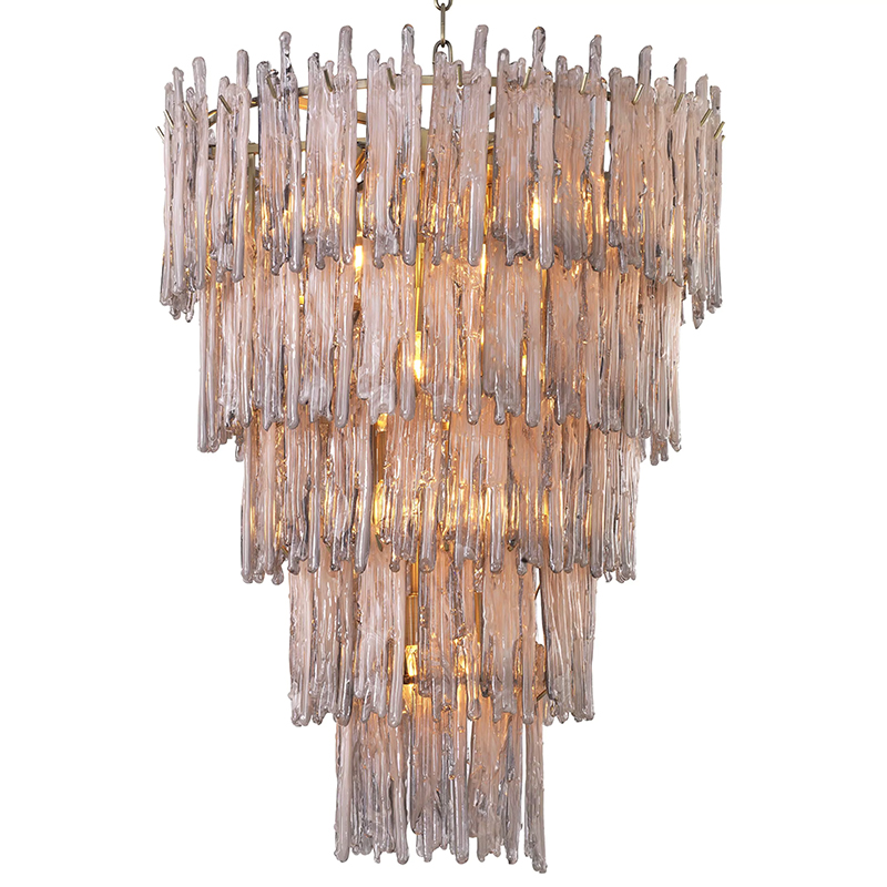Люстра Eichholtz Chandelier Saint Roch L Латунь Серый Стекло Смок Люстра Eichholtz Chandelier Saint Roch L Латунь Серый Стекло Смок в Орле | Loft Concept