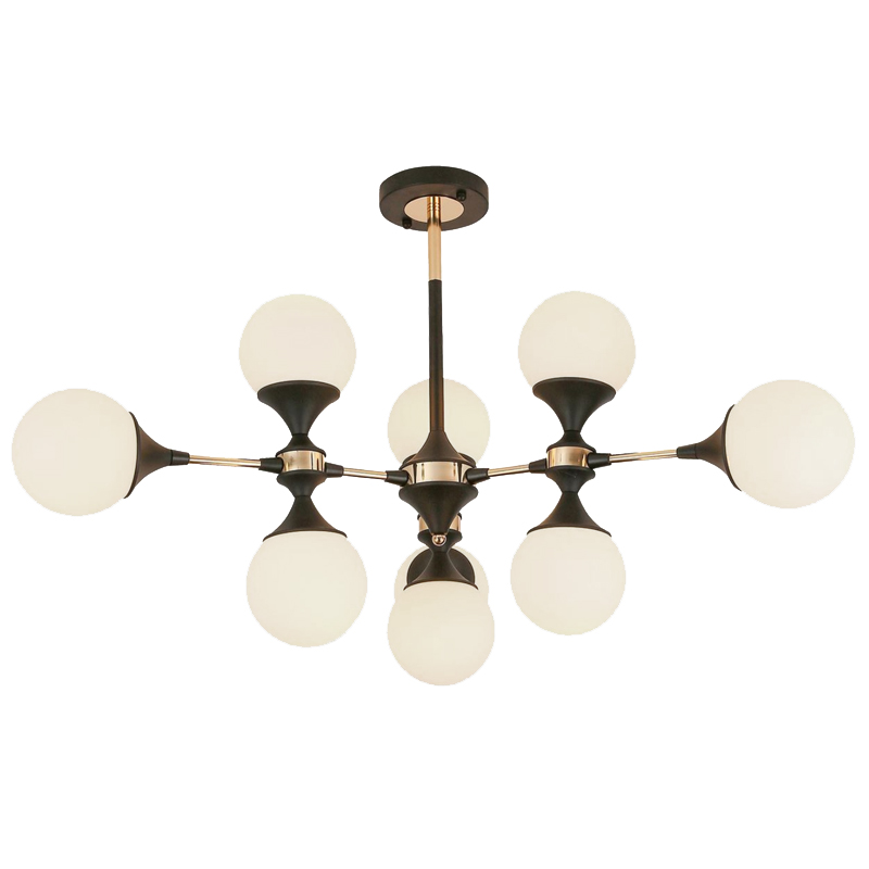 Люстра Ball Valley Arredoluce Ceiling Lamp Белый Латунь Черный Люстра Ball Valley Arredoluce Ceiling Lamp Белый Латунь Черный в Орле | Loft Concept