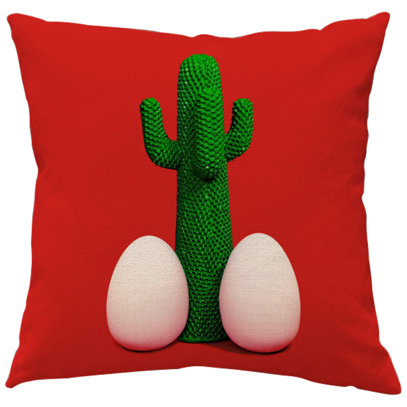 Декоративная подушка Seletti Cushion God Cactus Красный Зеленый Белый Декоративная подушка Seletti Cushion God Cactus Красный Зеленый Белый в Орле | Loft Concept