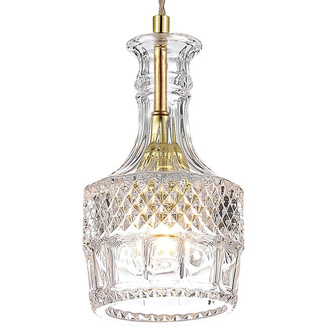 Подвесной светильник lee broom DECANTERLIGHT pendant II Золотой Прозрачное Стекло в Орле | Loft Concept 