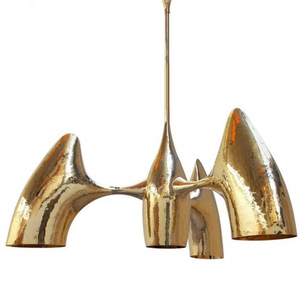 Люстра Philippe Hiquily Chandelier Винтажное глянцевое золото с состаренным эффектом Люстра Philippe Hiquily Chandelier Винтажное глянцевое золото с состаренным эффектом в Орле | Loft Concept