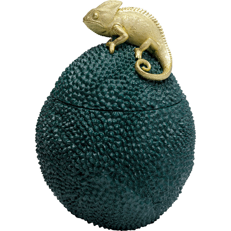 Шкатулка Lizard on tropical fruit Зеленый Золотой Шкатулка Lizard on tropical fruit Зеленый Золотой в Орле | Loft Concept