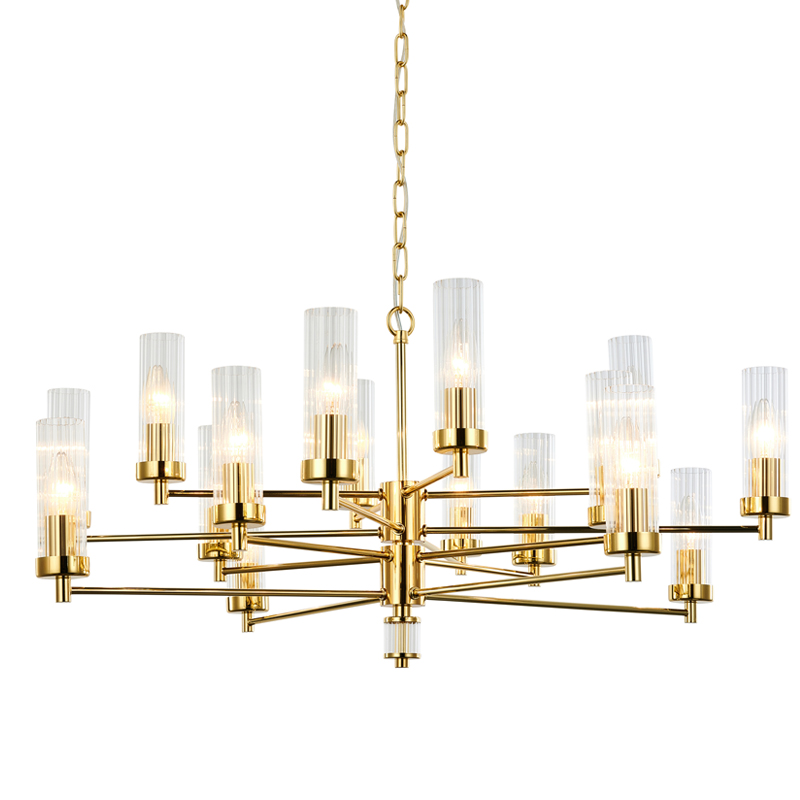 Люстра Jeanette Chandelier Gold 85 Глянцевое золото Прозрачный в Орле | Loft Concept 