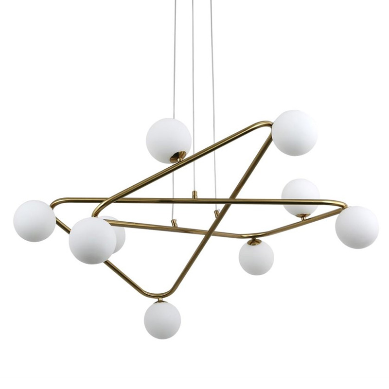 Люстра Curve Brass с Белым Плафоном Латунь Люстра Curve Brass с Белым Плафоном Латунь в Орле | Loft Concept