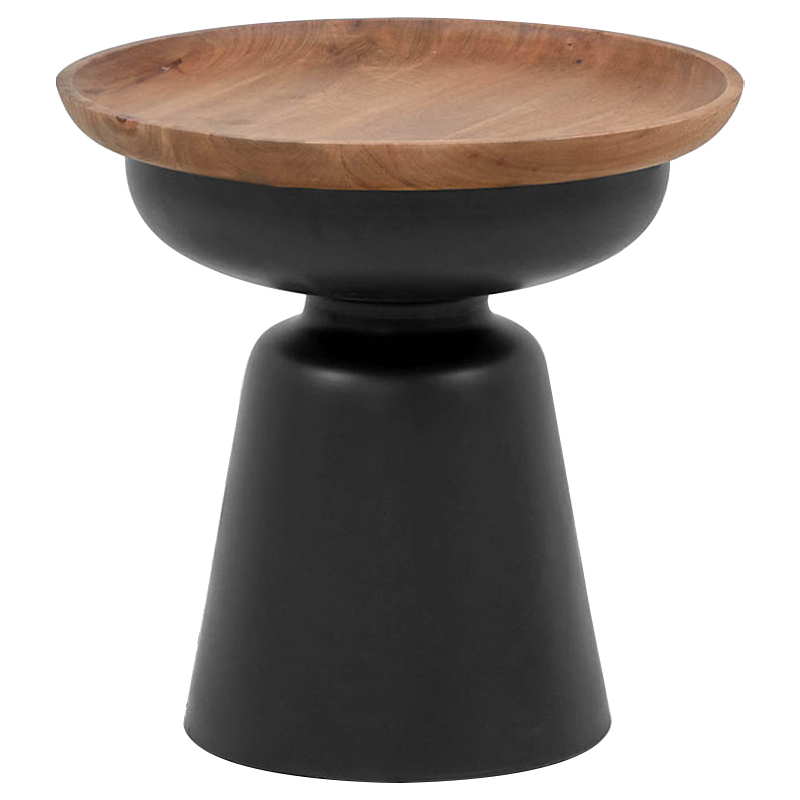Приставной стол Keaton Round Side Table Коричневый Черный Приставной стол Keaton Round Side Table Коричневый Черный в Орле | Loft Concept
