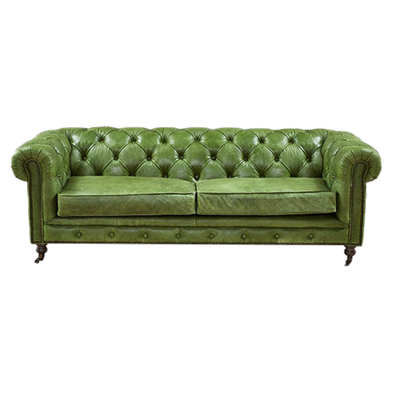 Диван Chesterfield leather Sofa green Зеленый Диван Chesterfield leather Sofa green Зеленый в Орле | Loft Concept