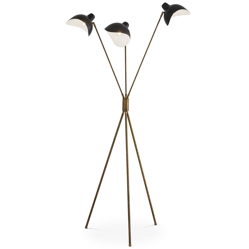 Торшер Eichholtz Floor Lamp Costner Черный Латунь Античная полированная Торшер Eichholtz Floor Lamp Costner Черный Латунь Античная полированная в Орле | Loft Concept