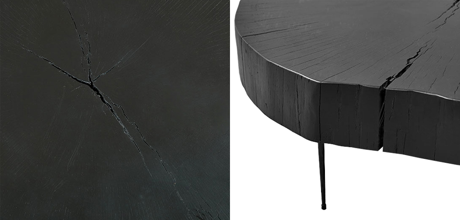 Кофейный стол Saw Cut Black Wood Coffee Table Кофейный стол Saw Cut Black Wood Coffee Table - Loft-Concept в Орле