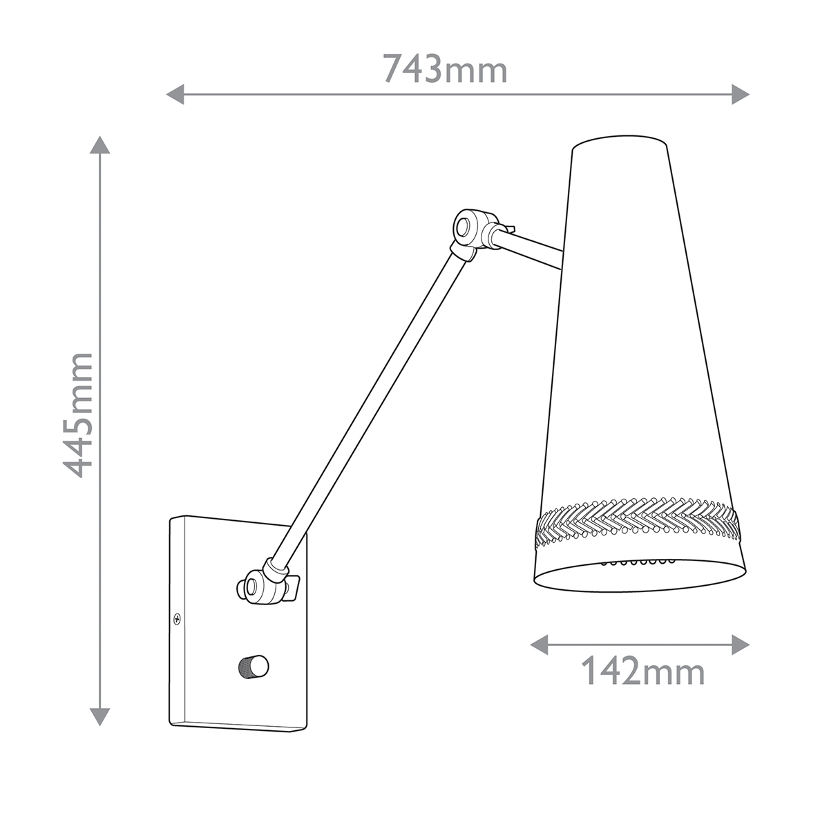 Бра черного цвета с конусным металлическим плафоном Alora в Орле
