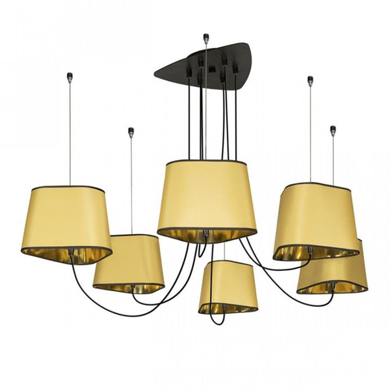 Люстра Designheure Lighting Gold 6 плафонов Золотой Черный Люстра Designheure Lighting Gold 6 плафонов Золотой Черный в Орле | Loft Concept