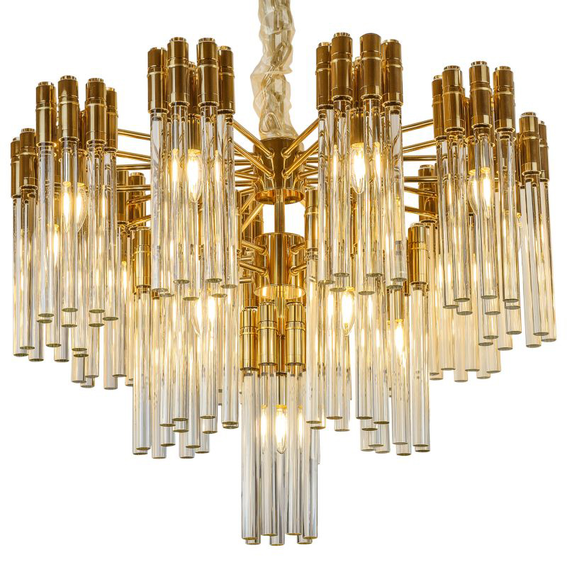 Люстра Contemporary Chandelier Crystal Gold Золотой Прозрачное Стекло Люстра Contemporary Chandelier Crystal Gold Золотой Прозрачное Стекло в Орле | Loft Concept