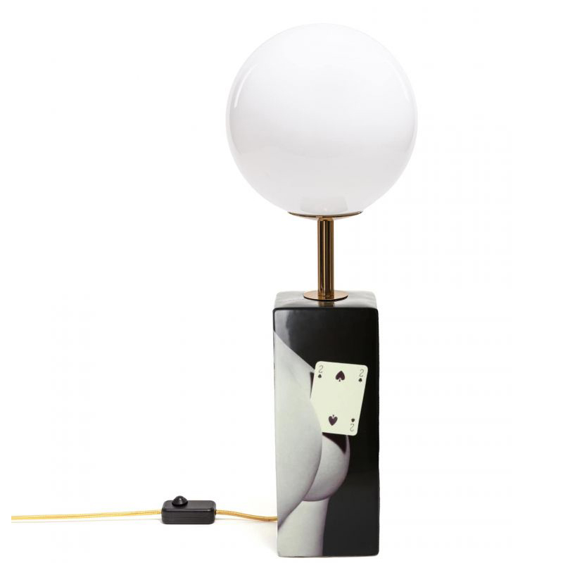 Настольная лампа Seletti Table Lamp Two of Spades Черный Белый Настольная лампа Seletti Table Lamp Two of Spades Черный Белый в Орле | Loft Concept
