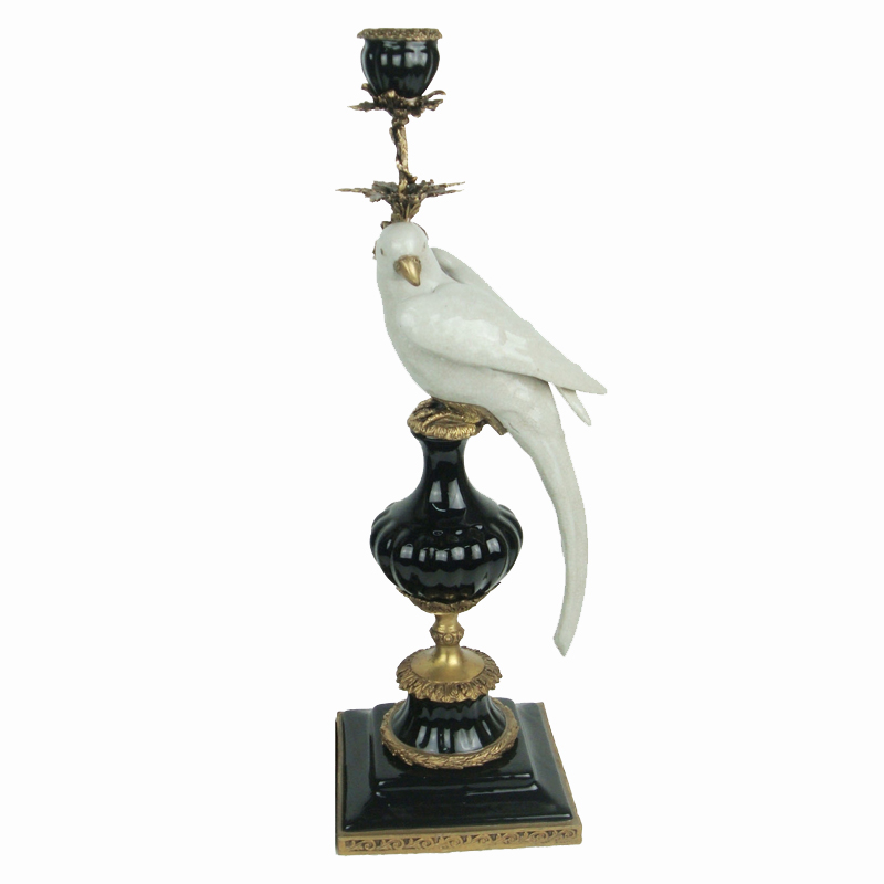 Подсвечник White Parrot Бронза Белый Черный Подсвечник White Parrot Бронза Белый Черный в Орле | Loft Concept