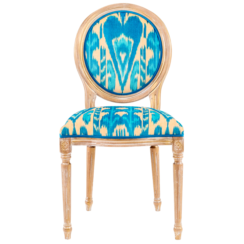 Стул Ikat Pattern Голубой Бежевый Коричневый Голубой Стул Ikat Pattern Голубой Бежевый Коричневый Голубой в Орле | Loft Concept