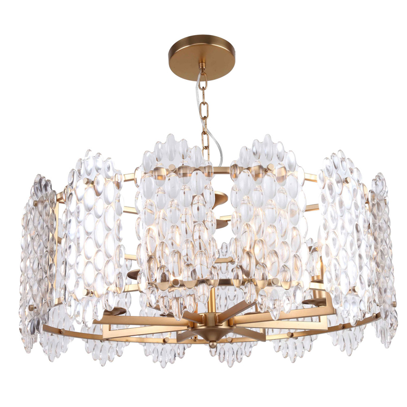 Люстра подвесная Textured Glass Chandelier D71 Глянцевое золото Прозрачное Стекло Люстра подвесная Textured Glass Chandelier D71 Глянцевое золото Прозрачное Стекло в Орле | Loft Concept