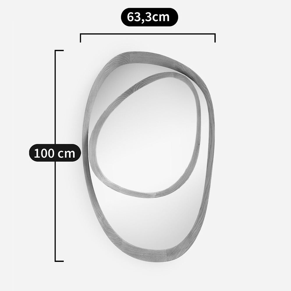 Ассиметричное зеркало в дубовой раме Infinity Symbol в Орле