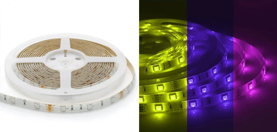 Светодиодная влагозащищенная лента 7,2W/m 30LED/m 5050SMD разноцветная 5M Светодиодная влагозащищенная лента 7,2W/m 30LED/m 5050SMD разноцветная 5M - Loft-Concept в Орле