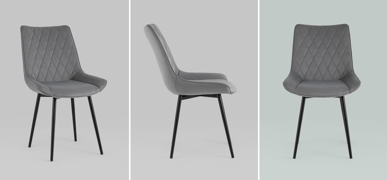 Стул Seoul S Chair Серый Велюр - фото