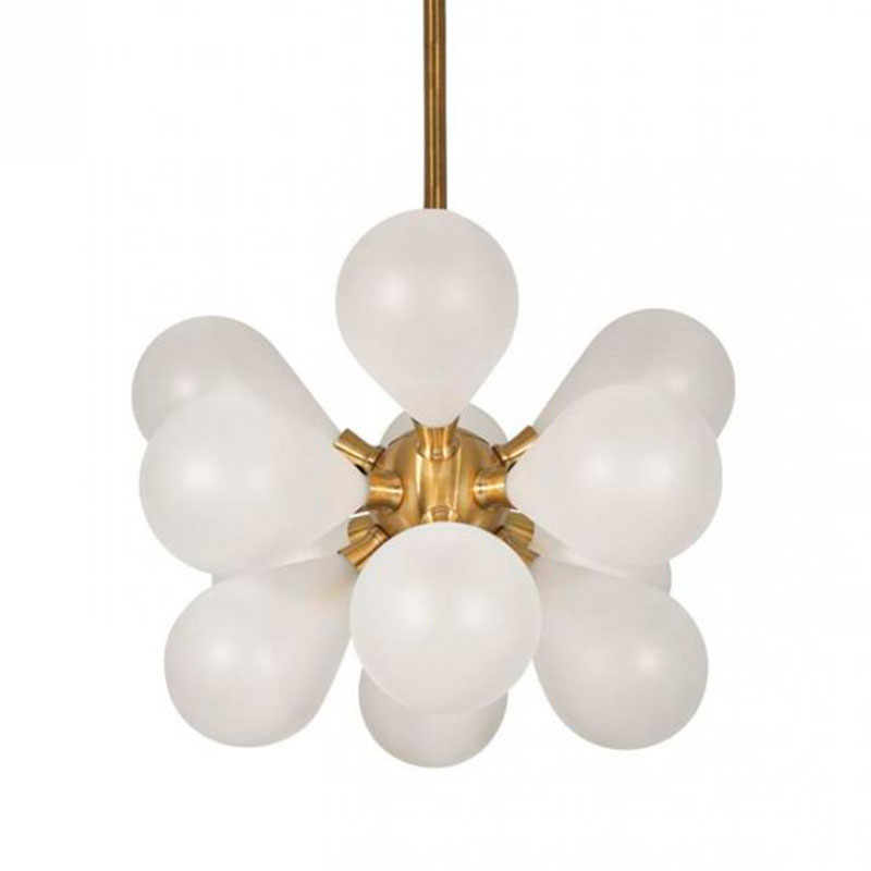 Люстра Simonet Chandelier White 50 см Белый Золотой Люстра Simonet Chandelier White 50 см Белый Золотой в Орле | Loft Concept