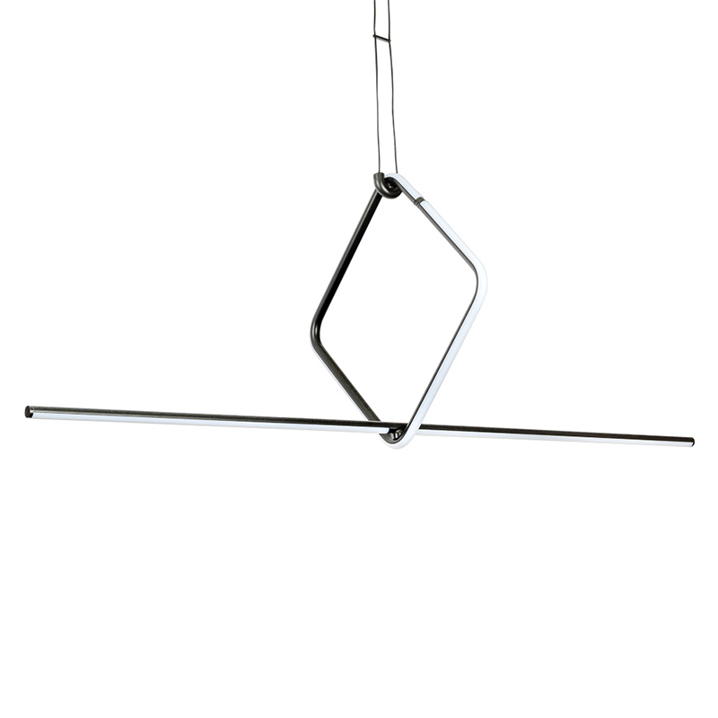 Подвесной светильник Square Line Black Led Lamp Черный Белый Подвесной светильник Square Line Black Led Lamp Черный Белый в Орле | Loft Concept