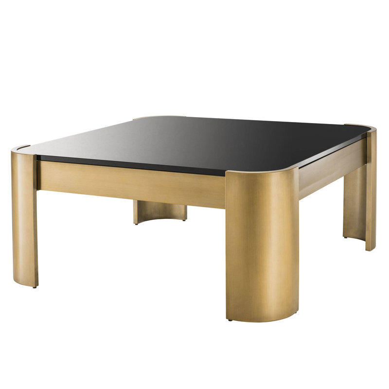 Кофейный стол Eichholtz Coffee Table Courrier Матовая латунь Глянцевый черный Кофейный стол Eichholtz Coffee Table Courrier Матовая латунь Глянцевый черный в Орле | Loft Concept