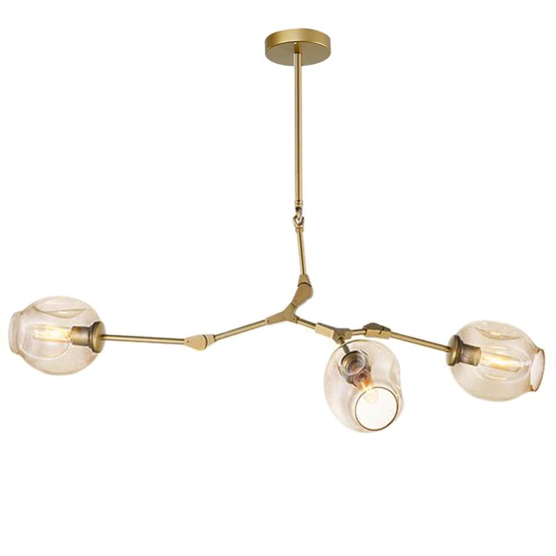 Люстра Сrumpled Glass Bubble Chandelier Gold 3 плафона Прозрачный (Transparent) Янтарь (Amber) Люстра Сrumpled Glass Bubble Chandelier Gold 3 плафона Прозрачный (Transparent) Янтарь (Amber) в Орле | Loft Concept