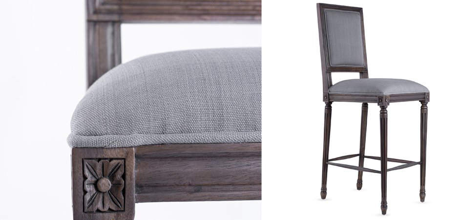 Барный стул JACOB bar stool Gray Linen Барный стул JACOB bar stool Gray Linen - Loft-Concept в Орле