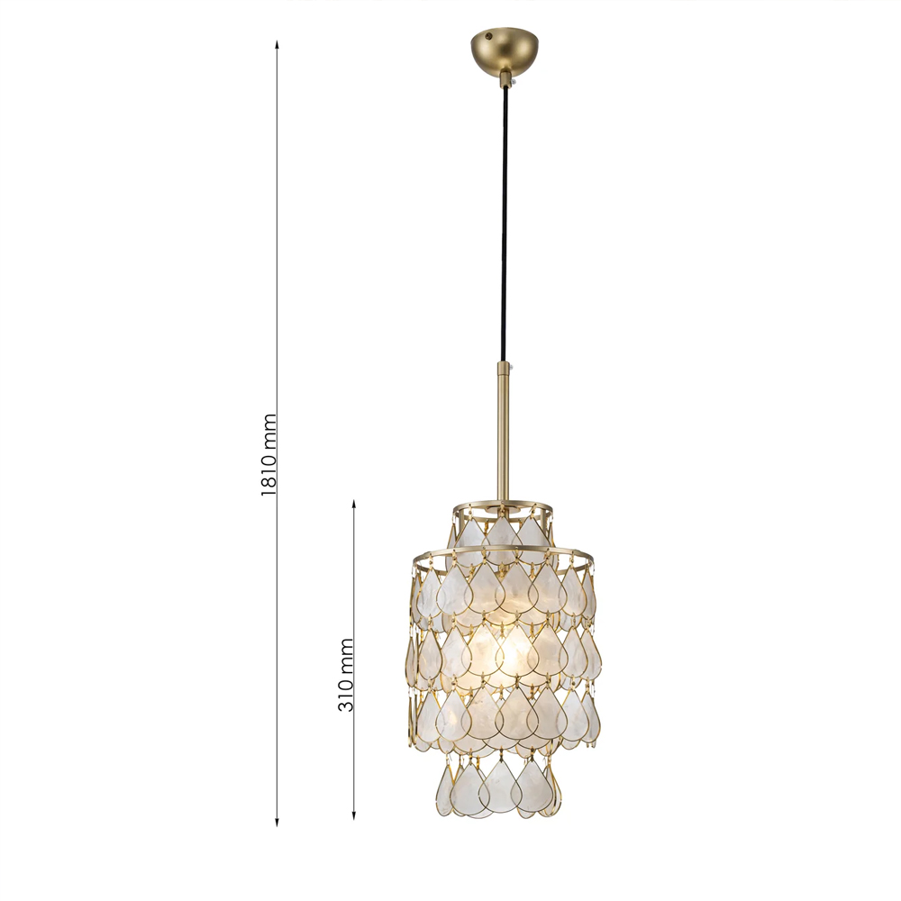 Подвесной светильник с декором из натуральной морской ракушки Iridescent Light в Орле