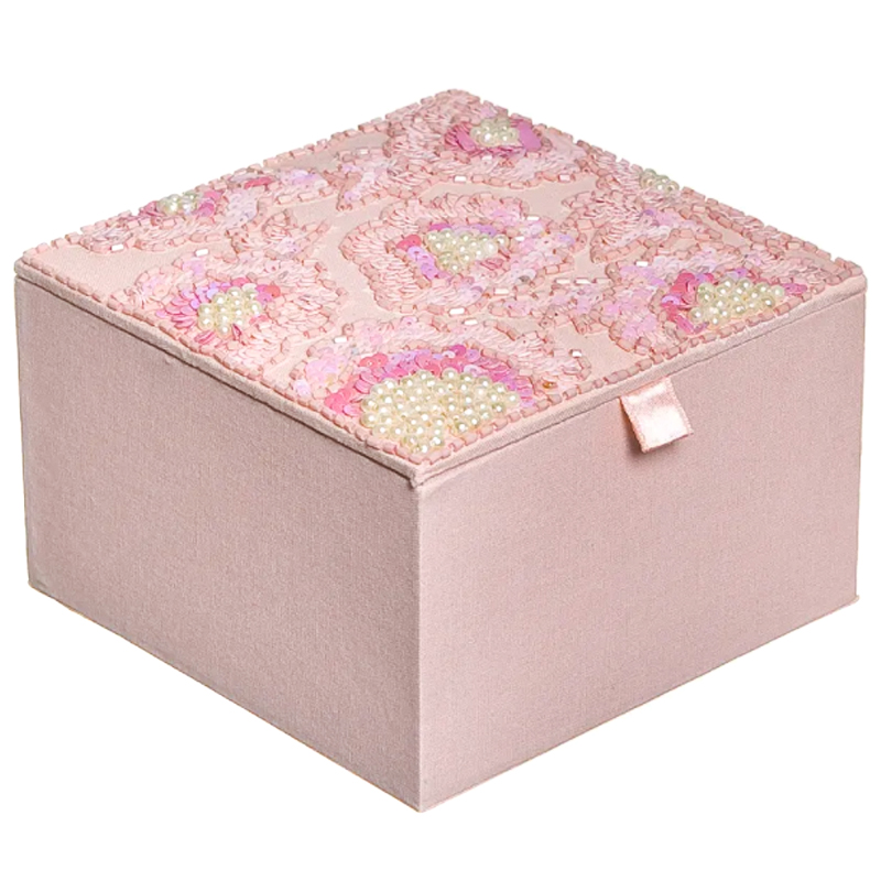 Шкатулка с вышивкой из бисера Fleur Beads Embroidery Box Розовый Шкатулка с вышивкой из бисера Fleur Beads Embroidery Box Розовый в Орле | Loft Concept