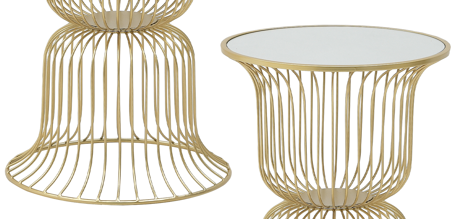 Круглый приставной стол Anthony Gold Side Table - фото