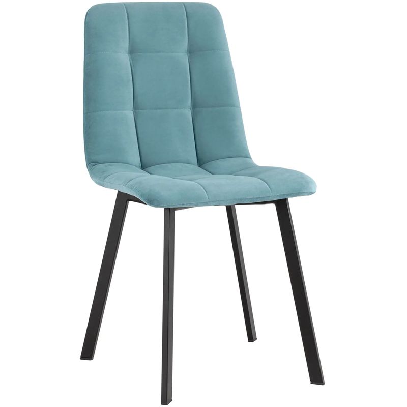 Стул NANCY S Chair Голубой велюр Голубой пастельный Черный Стул NANCY S Chair Голубой велюр Голубой пастельный Черный в Орле | Loft Concept