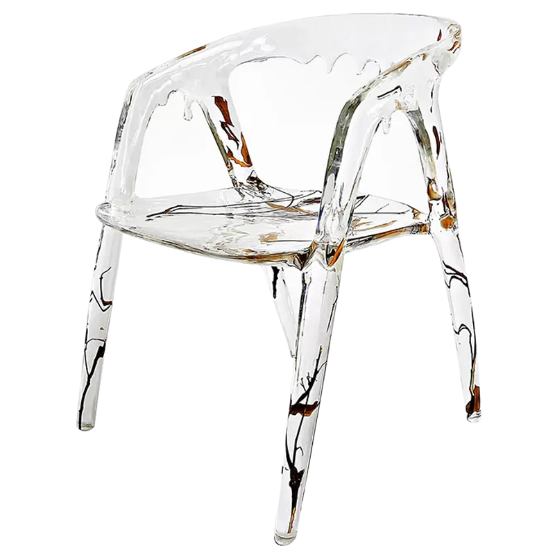 Стул из прозрачного акрила Crystal Waterfall Armchair Прозрачный Коричневый Оранжевый Стул из прозрачного акрила Crystal Waterfall Armchair Прозрачный Коричневый Оранжевый в Орле | Loft Concept
