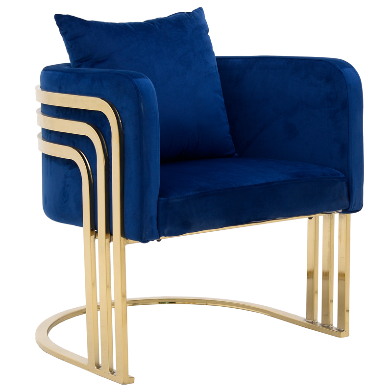Кресло Custodia Armchair Blue Синий Глянцевое золото Кресло Custodia Armchair Blue Синий Глянцевое золото в Орле | Loft Concept