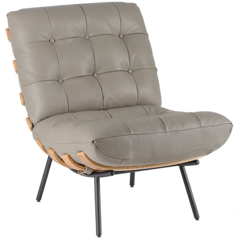 Кресло Philbert Chair grey leather Серый Кресло Philbert Chair grey leather Серый в Орле | Loft Concept