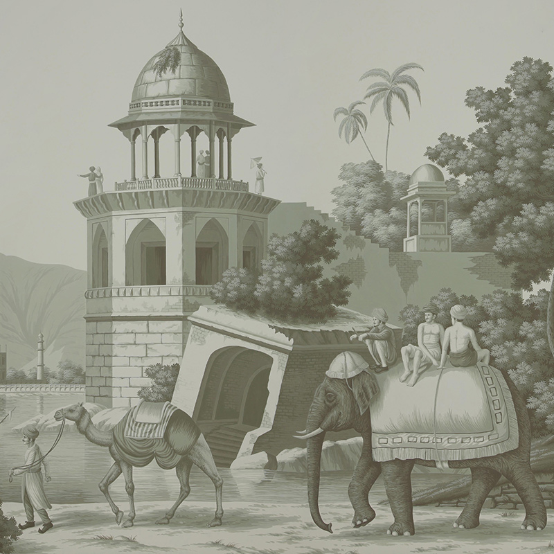 Обои ручная роспись Early Views of India Crystal Grey on scenic paper Обои ручная роспись Early Views of India Crystal Grey on scenic paper в Орле | Loft Concept