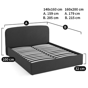 Двуспальная кровать с подъемным механизмом Mathise Bed Deep Blue в Орле