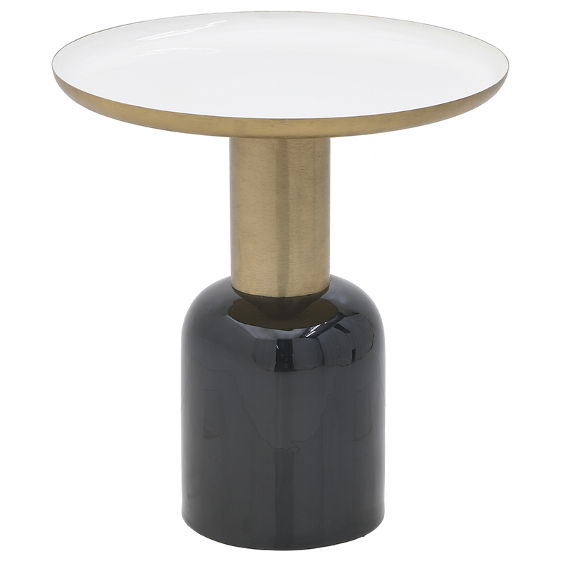 Круглый металлический приставной стол Calem Side Table White Черный Золотой Белый Круглый металлический приставной стол Calem Side Table White Черный Золотой Белый в Орле | Loft Concept