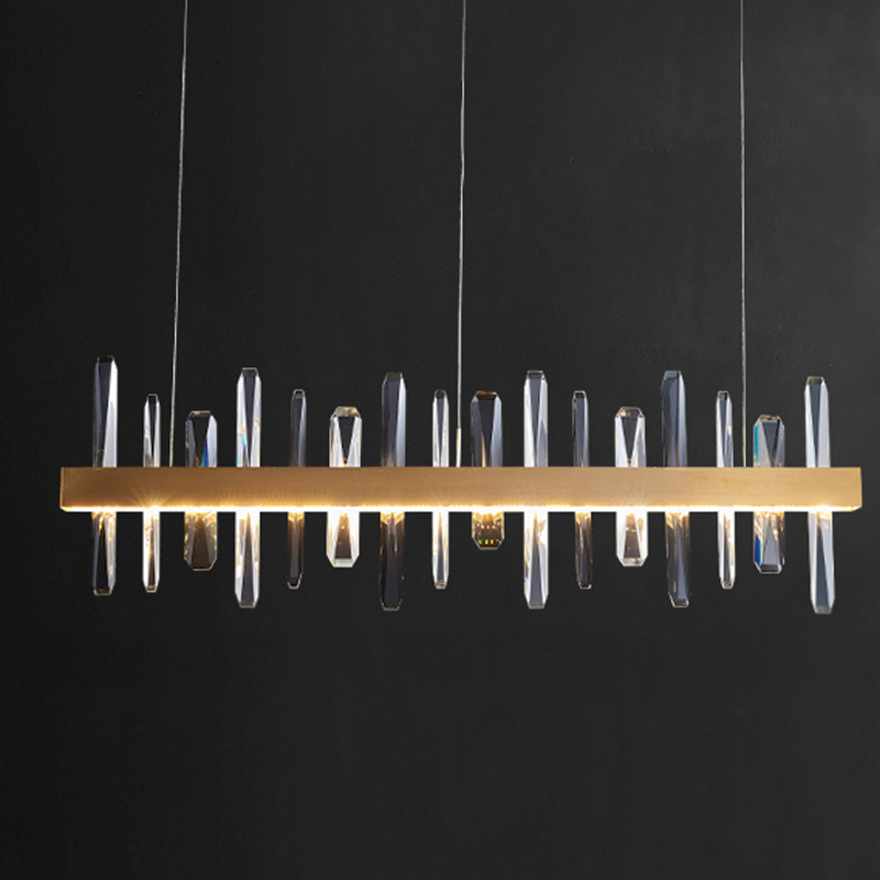 Люстра Gertrudis Chandelier line Латунь Прозрачный Люстра Gertrudis Chandelier line Латунь Прозрачный в Орле | Loft Concept