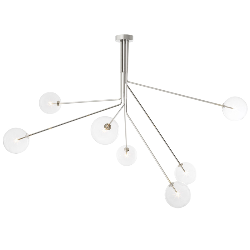 Люстра Eichholtz Chandelier Topaz Nickel Никель Прозрачный в Орле | Loft Concept 
